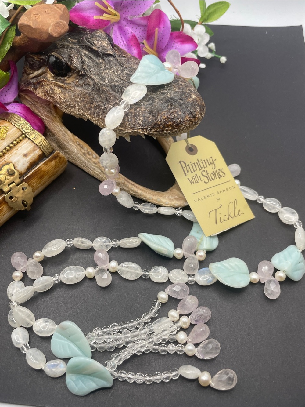 Painting with stones layette gemstone necklace D26